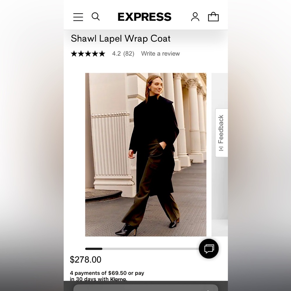 Express black wrap coat.